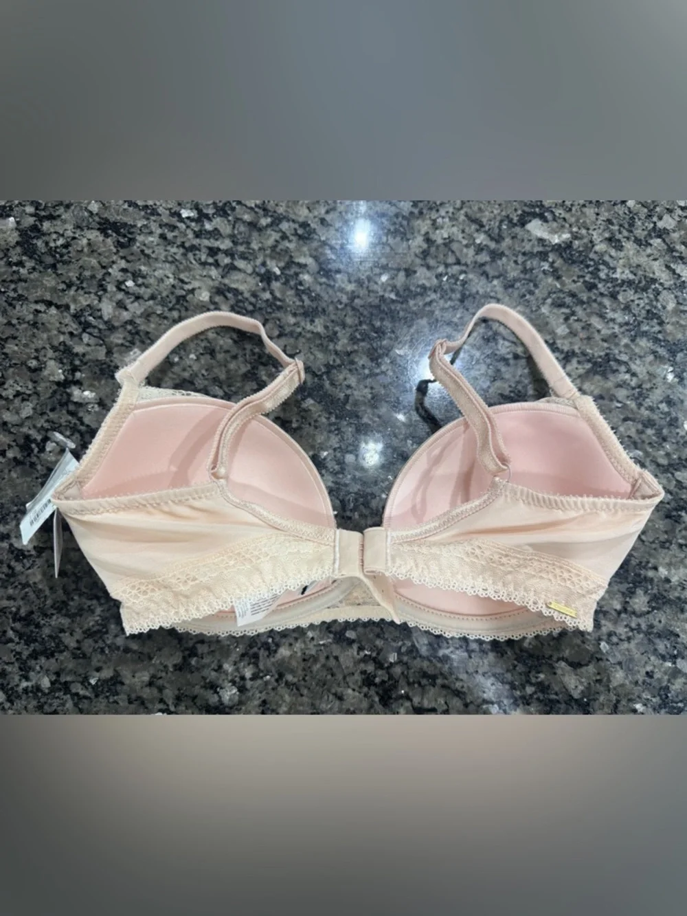 Chantelle Festivité Lace Plunge Bra Nude Blush 30 DDD